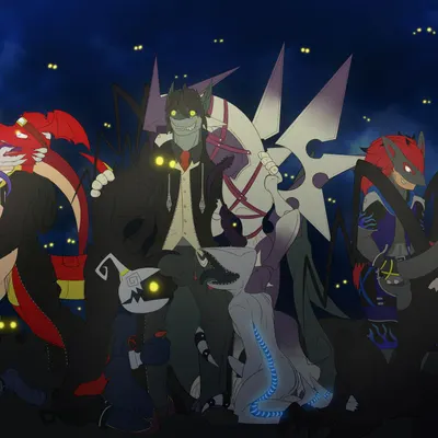 flowey the flower, logan (studmonkey), occuran (resi chibi) (bandai namco, digimon) created by samagthrav2