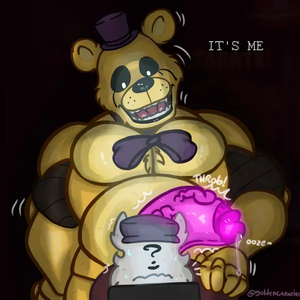 fredbear (fnaf), golden freddy (fnaf) (five nights at freddy's, scottgames) created by golden carneiro