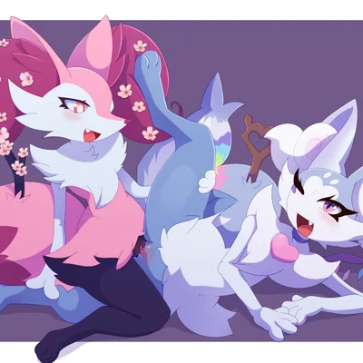 hanami the braixen, iris the braixen (nintendo, pokemon) created by sarox