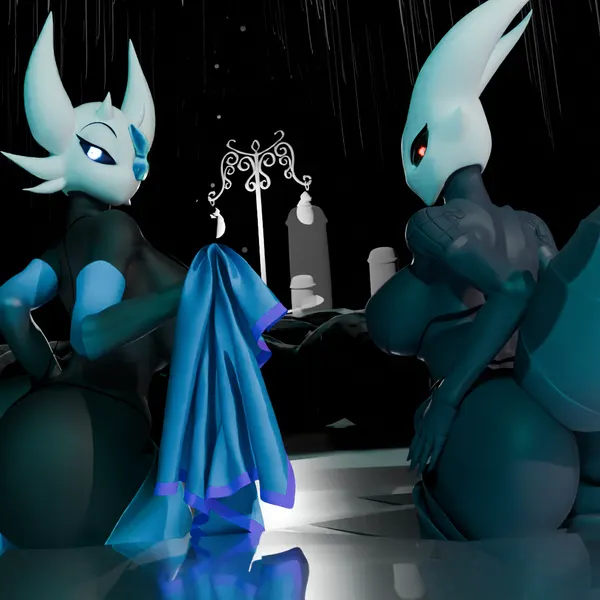 hornet (hollow knight), lampy (azura inalis) (hollow knight (franchise), team cherry) created by omananimations