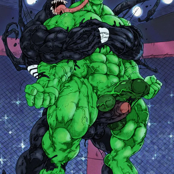 hulk, venom (marvel) (marvel) created by leo lino, third-party edit