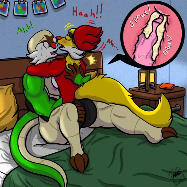justin (mrtoastsandwich), luna (chandrastone) (just my type, nintendo) created by mrtoastsandwich