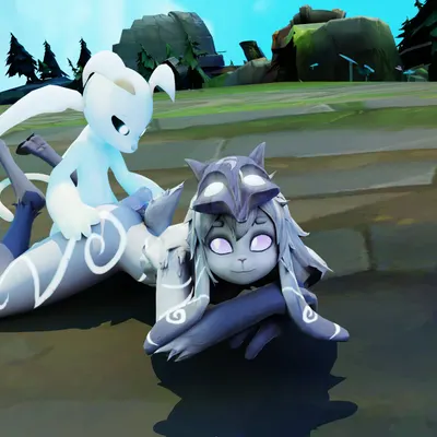 kindred (lol), lamb (lol), ori (ori) (league of legends, microsoft) created by scorlamb