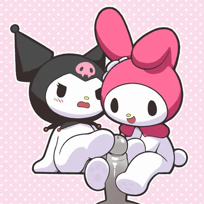 kuromi, my melody (onegai my melody, sanrio) created by gaturo
