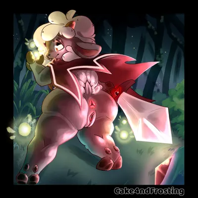 lamb (cult of the lamb) (cult of the lamb, massive monster (studio)) created by cake4ndfrosting