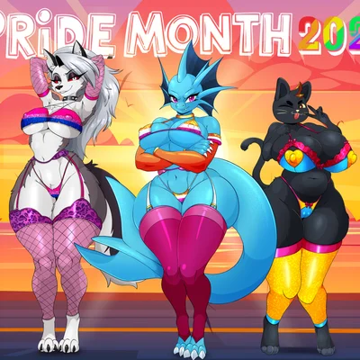 loona (helluva boss), mae borowski, merga (freedom planet, galaxytrail) created by emisart55