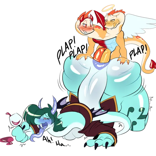 maestro (luxiwind), tango and mango (tentabat) (halloween, mythology) created by tentabat