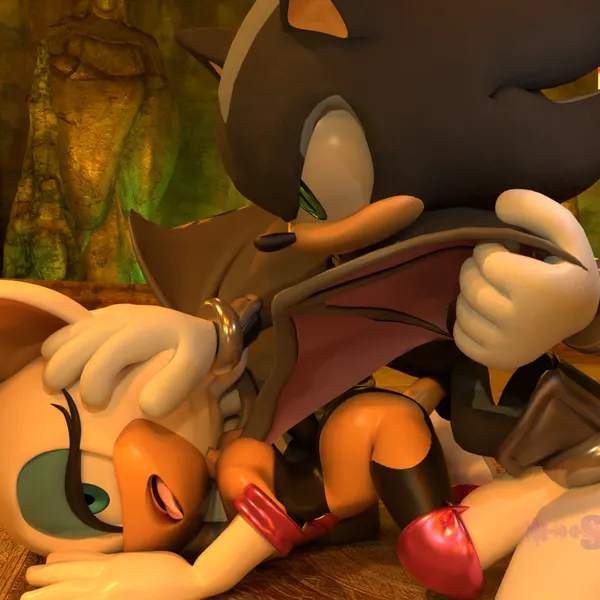 mephiles the dark, rouge the bat (sega, sonic the hedgehog (series)) created by ssawnds