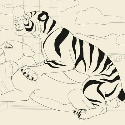 nala (the lion king), rajah (disney) (disney, disney's aladdin) created by backlash91