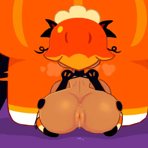 pompon (cookie run), pumpkin pie cookie (cookie run, cookie run kingdom) created by pangotime
