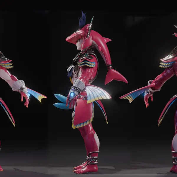 prince sidon (nintendo, the legend of zelda) created by aozorart