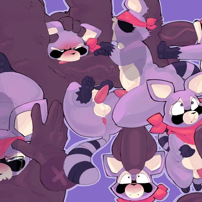 rambley raccoon (indigo park) created by sushiamazing