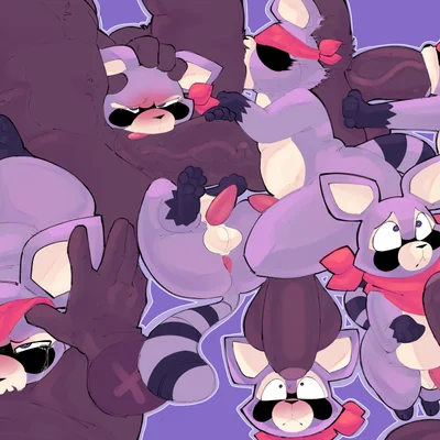 rambley raccoon (indigo park) created by sushiamazing