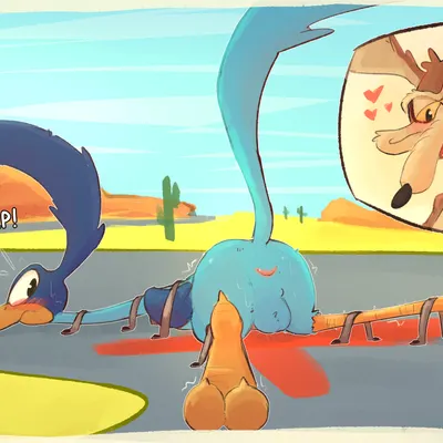 road runner (looney tunes), wile e. coyote (looney tunes, warner brothers) created by notsafeforwanking