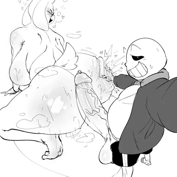 sans (undertale), toriel (undertale (series)) created by chichichoart
