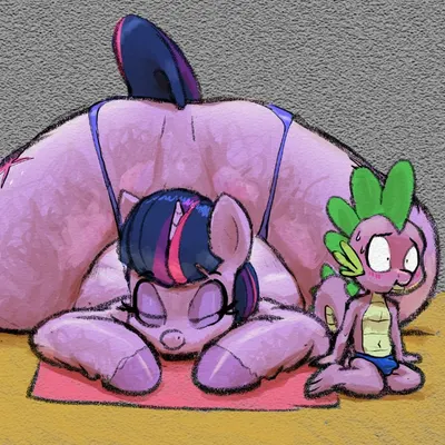 spike (mlp), twilight sparkle (mlp) (friendship is magic, hasbro) created by parumpi