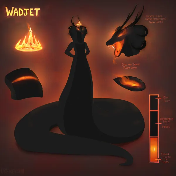 wadjet (justawhitefish) (mythology) created by cremekuma