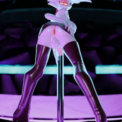 angel dust (hazbin hotel, hellaverse) created by leponsart