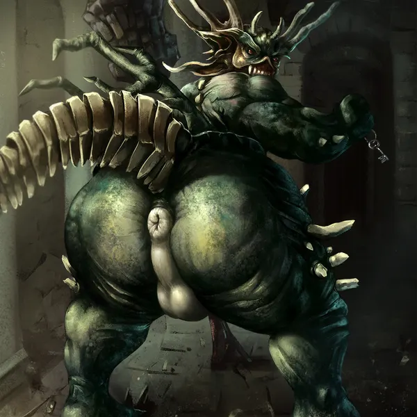 asylum demon (dark souls, fromsoftware) created by satanic monkey