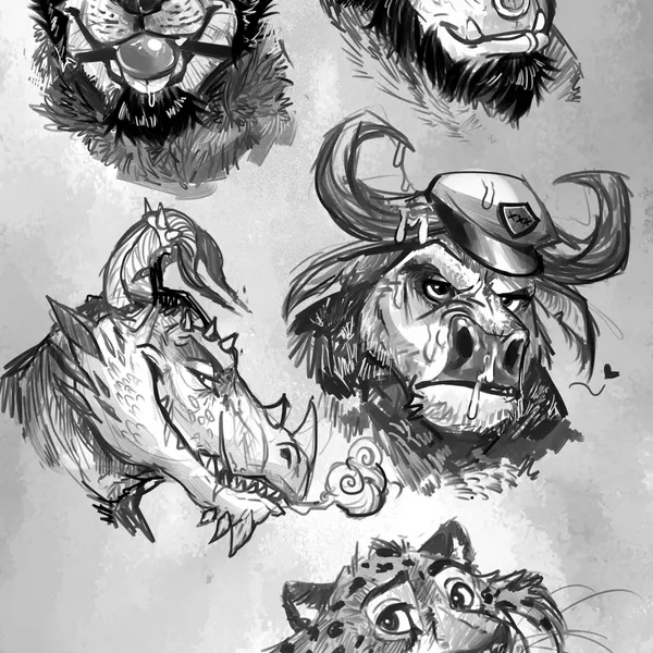benjamin clawhauser, chief bogo (disney, zootopia) created by chumbasket