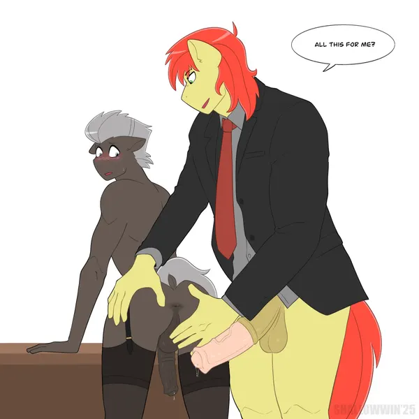 bright mac (mlp), burnt oak (mlp) (friendship is magic, hasbro) created by shallowwin