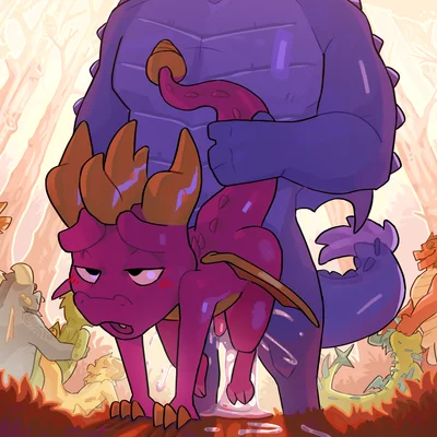 bubba (spyro), delbin (spyro), nestor (spyro) (activision, mythology) created by fpop, lonelycharart