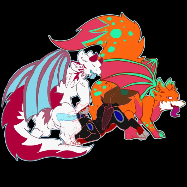 cali the fox, spark the protogen (mythology) created by theoxym