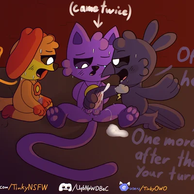 catnap (poppy playtime), dogday (poppy playtime), poe (poppy playtime) (mob entertainment, nightmare critters) created by tinky