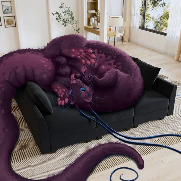 chesawyiin (cloudweaver) (sofa bed meme) created by cloudweaver (artist)