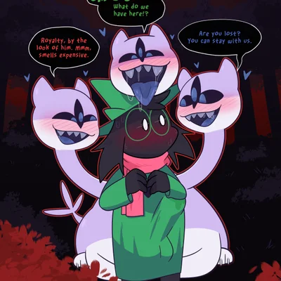 clover (deltarune), ralsei (deltarune, european mythology) created by crushpepper