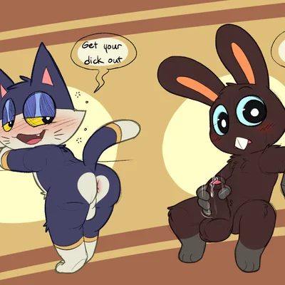 cole (animal crossing), punchy (animal crossing) (animal crossing, nintendo) created by nutty bo