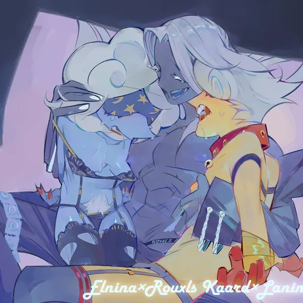 elnina (deltarune), lanino (deltarune), rouxls kaard (deltarune, undertale (series)) created by knk997975