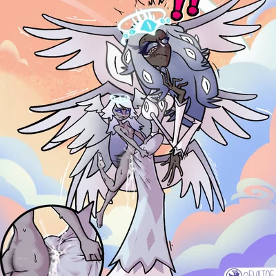 emily (hazbin hotel), sera (hazbin hotel) (hazbin hotel, hellaverse) created by eviltqf