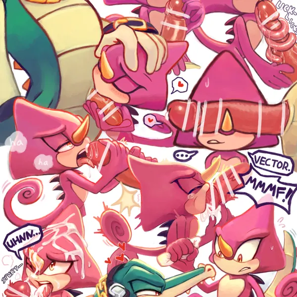 espio the chameleon, vector the crocodile (sega, sonic the hedgehog (series)) created by picklocket