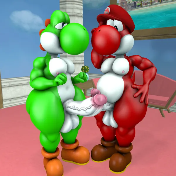 fan character, mariyoshi (logdoesrenders), yoshi (character) (mario bros, mythology) created by logdoesrenders