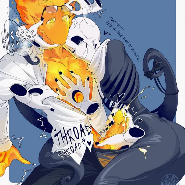 gaster, grillby (undertale, undertale (series)) created by reignbeaux13