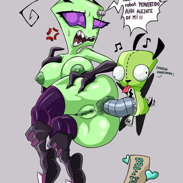 gir (invader zim), tak (invader zim) (invader zim, nickelodeon) created by bluehotheart