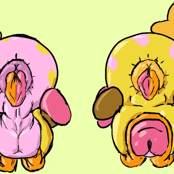kirby, starlow (kirby (series), mario and luigi (series)) created by dustbunny404