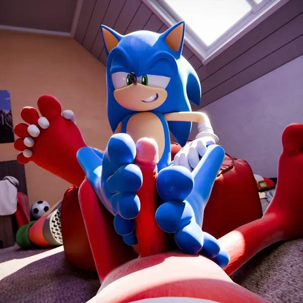 knuckles the echidna, sonic the hedgehog (sega, sonic the hedgehog (series)) created by feetymcfoot