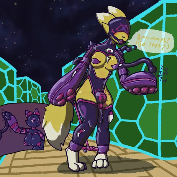 kuro rena (trapknight), kuromaru (bandai namco, digimon) created by trapknight