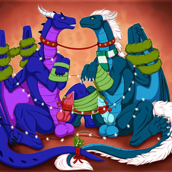 kyra (kyrathedragon), tundra (sir chandestroy) (christmas, mythology) created by silvergrin, zetsin