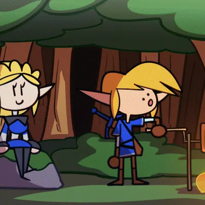 link, princess zelda (nintendo, the legend of zelda) created by sachasketchy