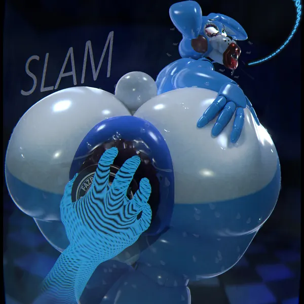 party toy bonnie, toy bonnie (fnaf) (five nights at freddy's, five nights at freddy's 2) created by rckke