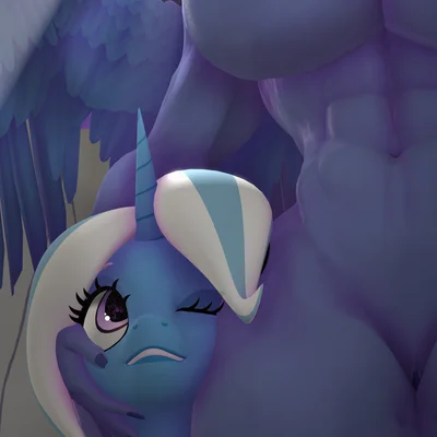 princess luna (mlp), trixie (mlp) (blacked hand, friendship is magic) created by naughty cube
