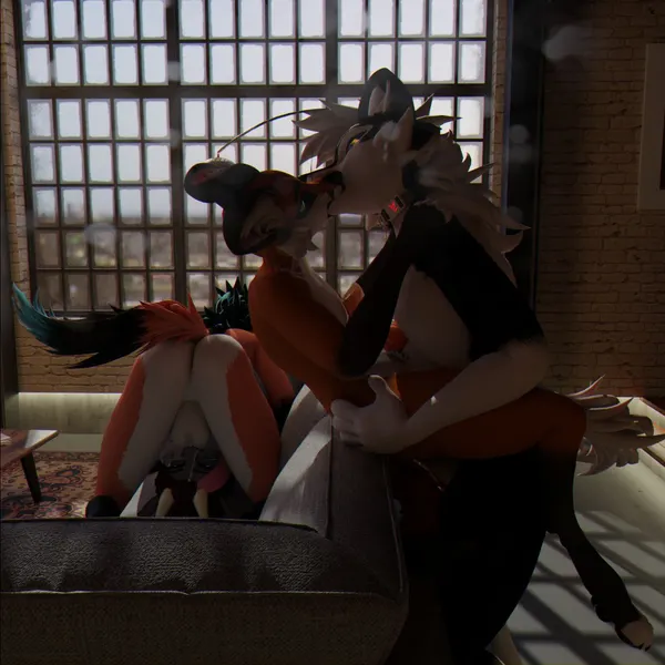 rabbid foulfellow (sanythefox), rose (rosethegoat), sany van fox created by sanythefox