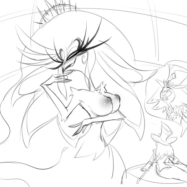 sir pentious (hazbin hotel), speaker of god (hazbin hotel) (hazbin hotel, hellaverse) created by tinny apple
