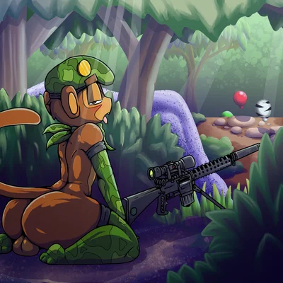 sniper monkey (bloons) (bloons tower defense, ninja kiwi) created by iguanasarecool