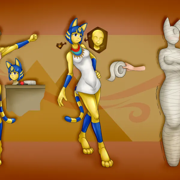ankha (animal crossing) (animal crossing, nintendo) created by materialcoin