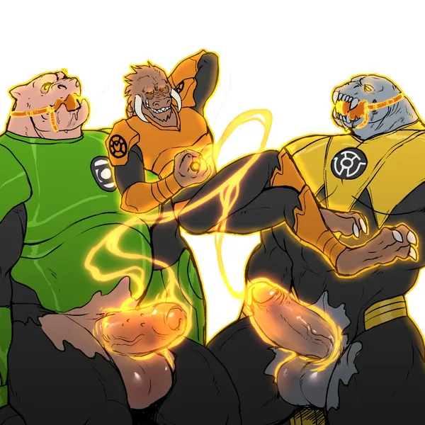 arkillo, kilowog, larfleeze (dc comics, green lantern) created by hyenaface