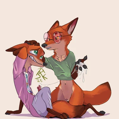 aubrey ember, nick wilde (disney, zootopia) created by replicant skrunkle